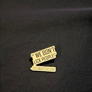 White Enamel Pin with Quote